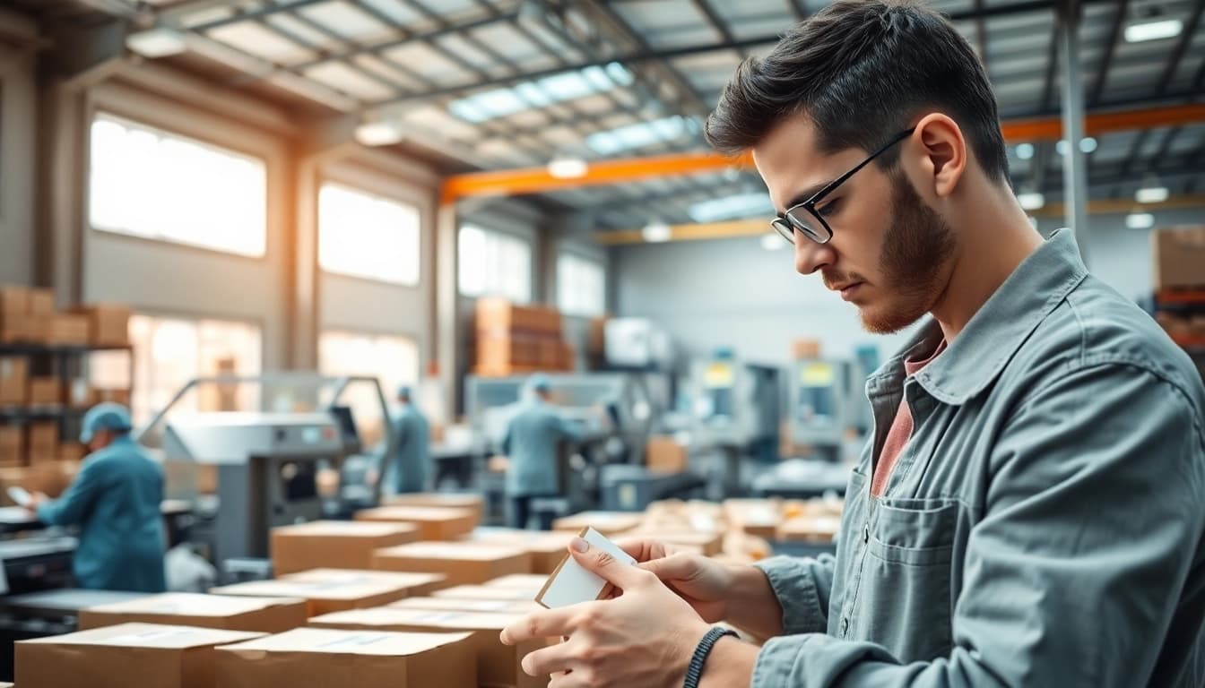 Engaged workers in a contract packaging company organizing products efficiently for client orders.