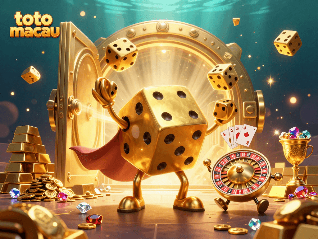 Experience thrilling plays at toto macau with golden dice and gaming treasures in a vibrant scene.