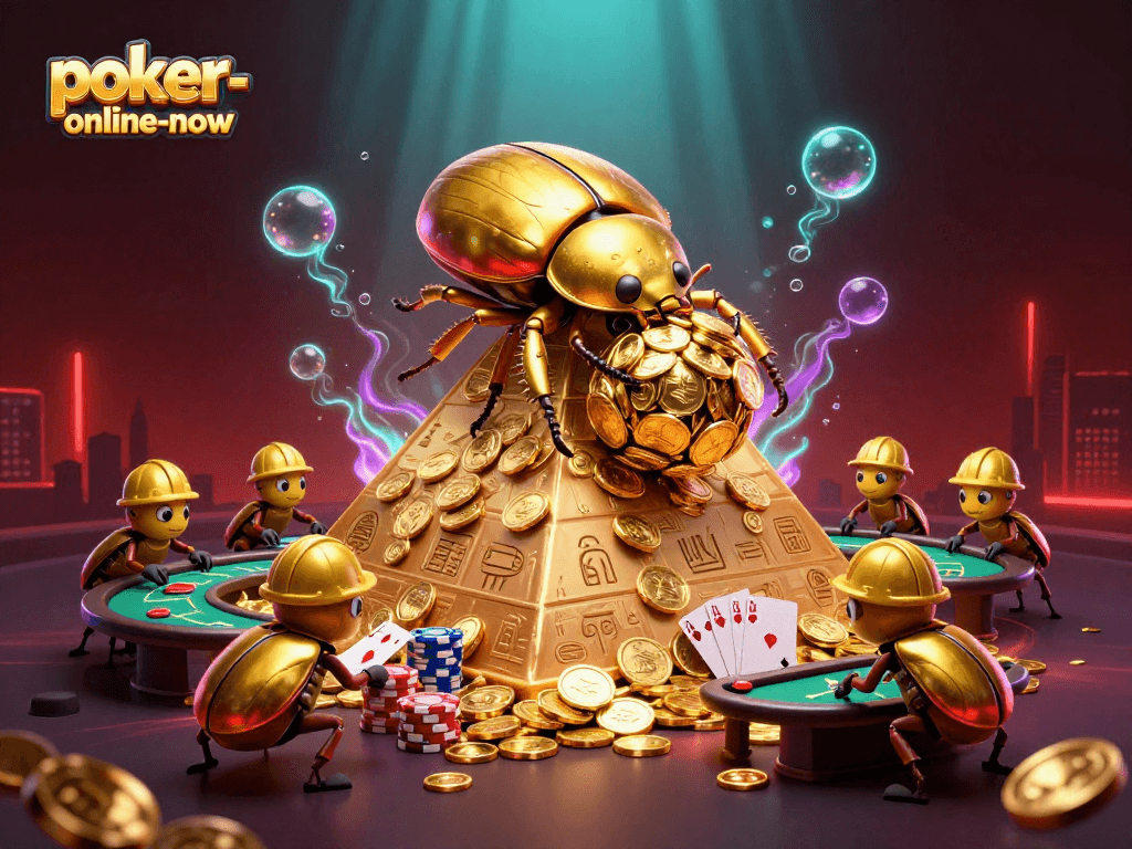 Experience the thrill of poker-online-now with dynamic casino action, illustrated in 3D.