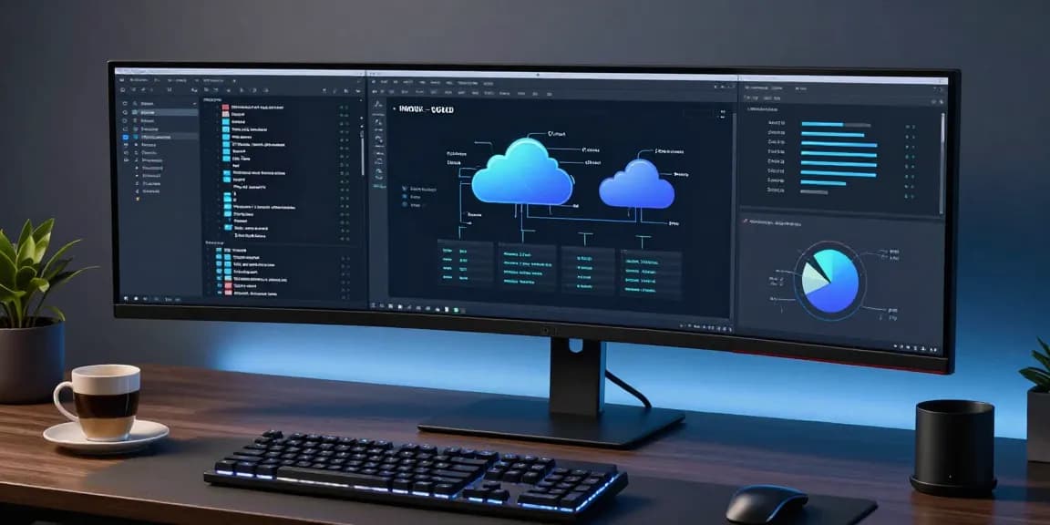 hi888: Advanced software development workspace showcasing modern AI and cloud technology.