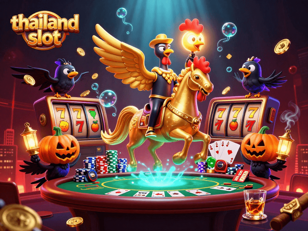 Spin the reels in the thailand slot casino scene with glowing characters and vibrant game elements.