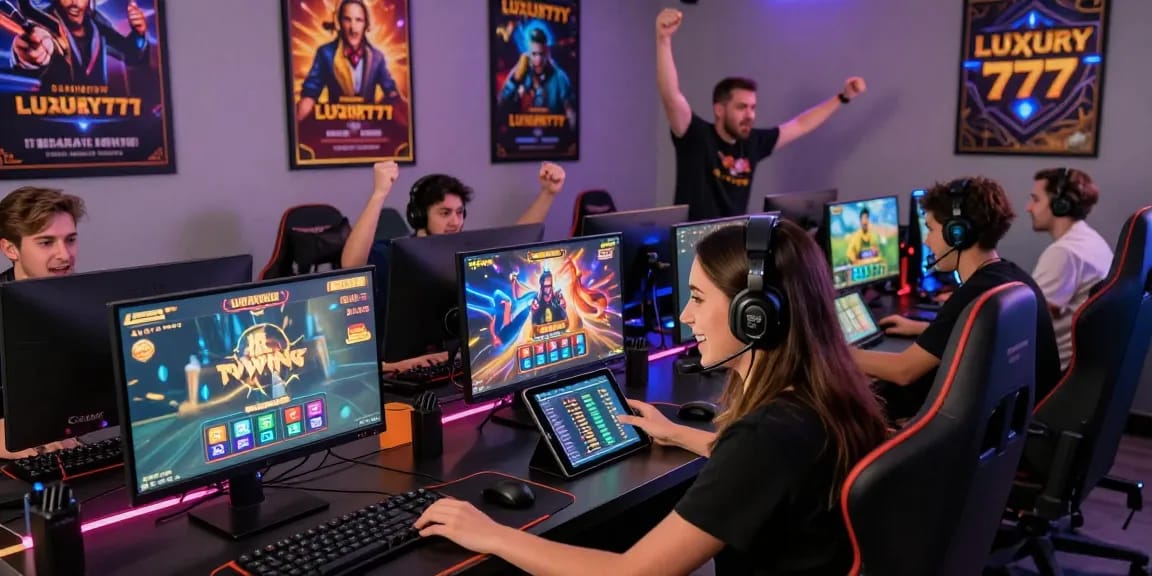 Pemain merayakan kemenangan saat Cara Login LUXURY777 dalam lingkungan game online yang dinamis.