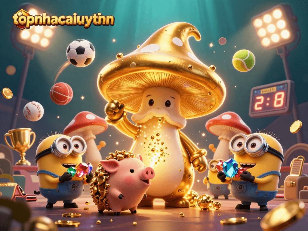 Win with topnhacaiuytinn as treasure-hunting characters illuminate the casino.
