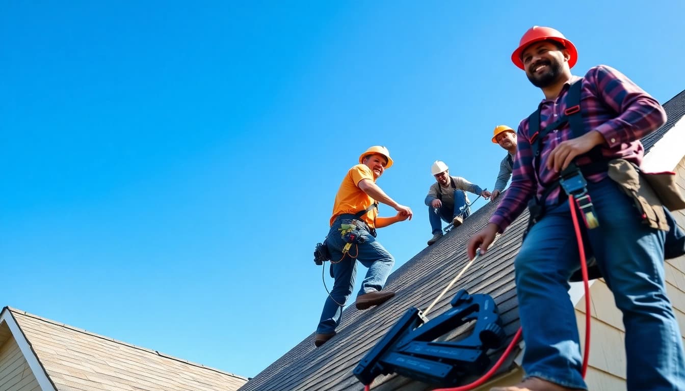 Dependable twinsburg oh roofing company installing shingles on a home.