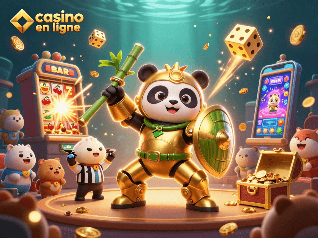 Vivez l'excitation du casino en ligne avec cette illustration animée de jackpots explosifs et de jeux captivants.