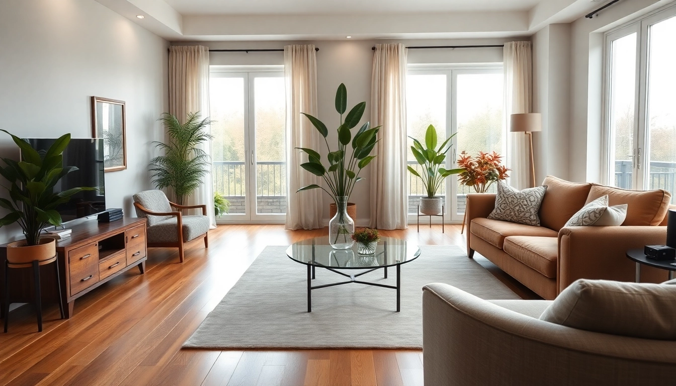Captivating real estate photography of a staged living room showcasing elegant design elements.