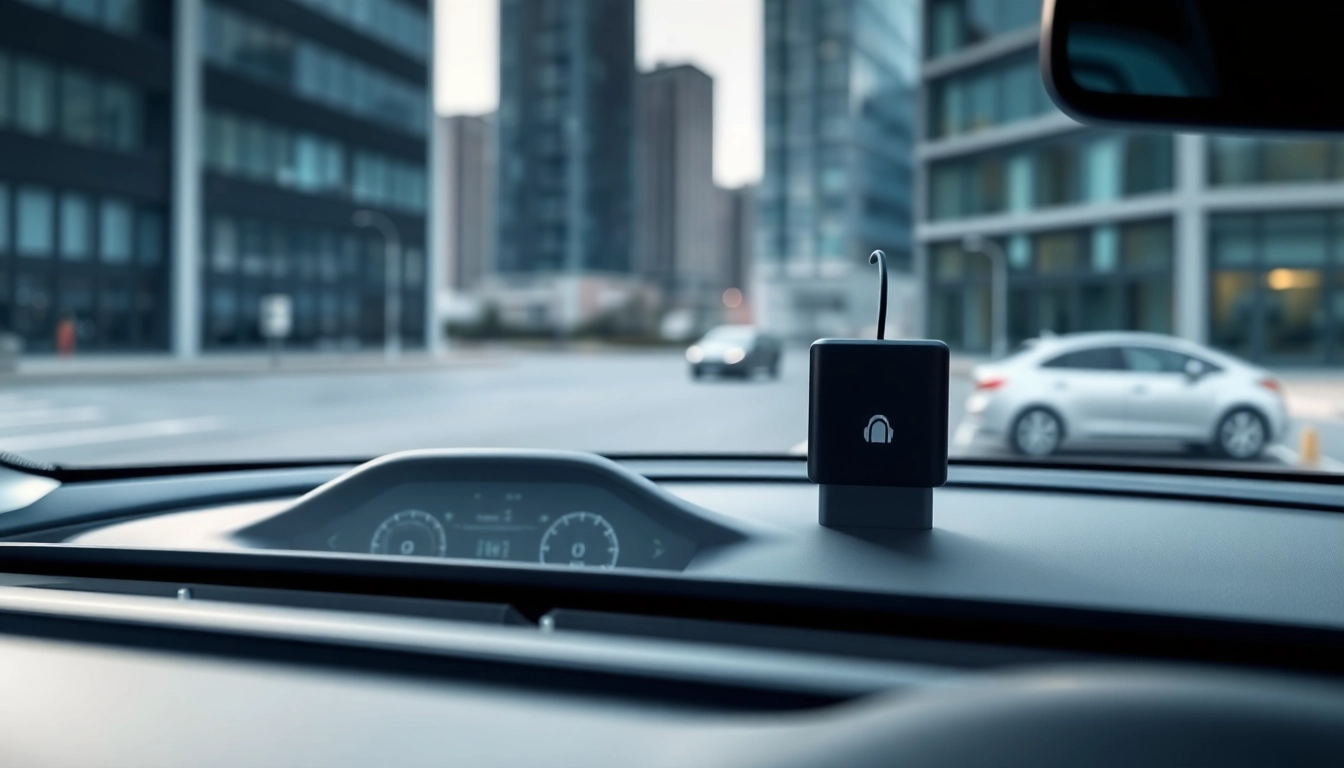 Showcase the Ghost 2 immobiliser securely installed in a modern vehicle's dashboard.