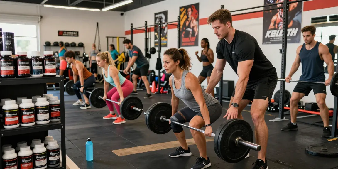 Medi Pharma Steroids supplements in a vibrant gym scene with diverse fitness enthusiasts engaging in dynamic workouts.