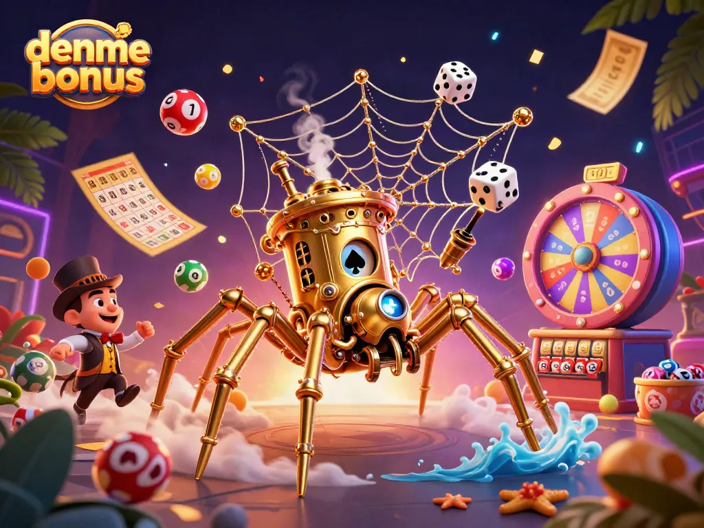 Engage with deneme bonus excitement through vibrant lottery elements and dynamic casino visuals.