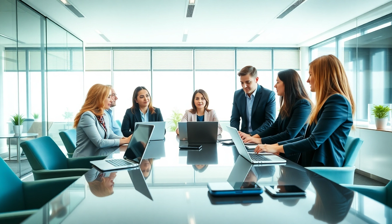 Explore corporate mobile plans UK in a collaborative office environment with engaged professionals.