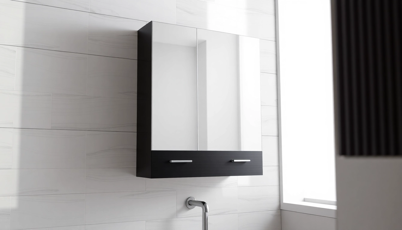 Stilvoller spiegelschrank bad im Badezimmer mit modernen Designelementen.