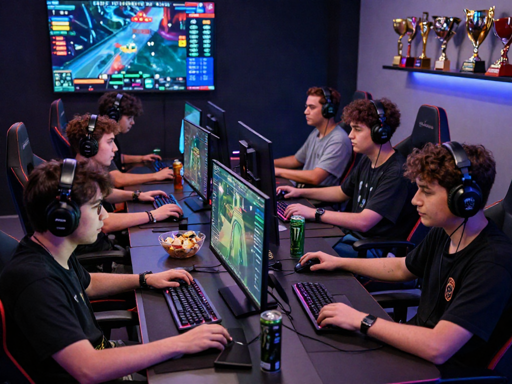 Engaging gaming scene with players focused on a qqmacan link multiplayer session, showcasing vivid graphics and a competitive atmosphere.