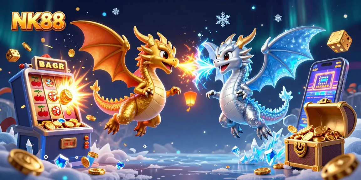 Experience thrilling gameplay at NK88 with vibrant 3D dragons and immersive casino elements.