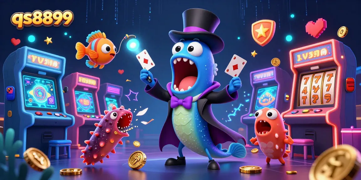 Experience thrilling card tricks with qs8899's magical casino scene featuring dynamic characters and colorful gaming elements.