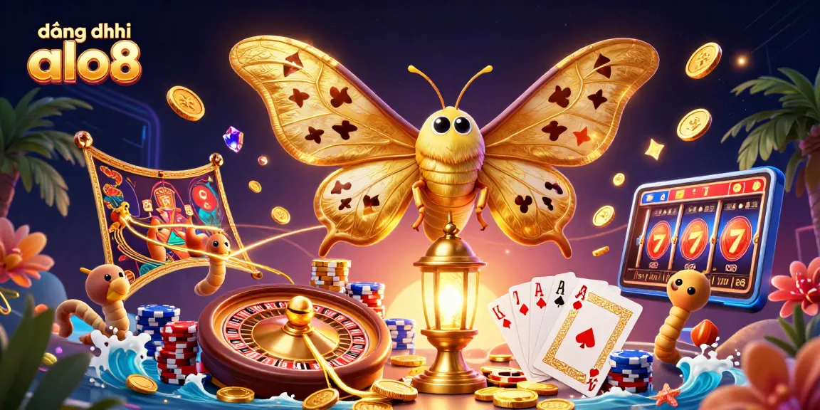 Join the action with đăng ký alo8 and experience vibrant casino adventures led by a majestic 3D atlas moth.