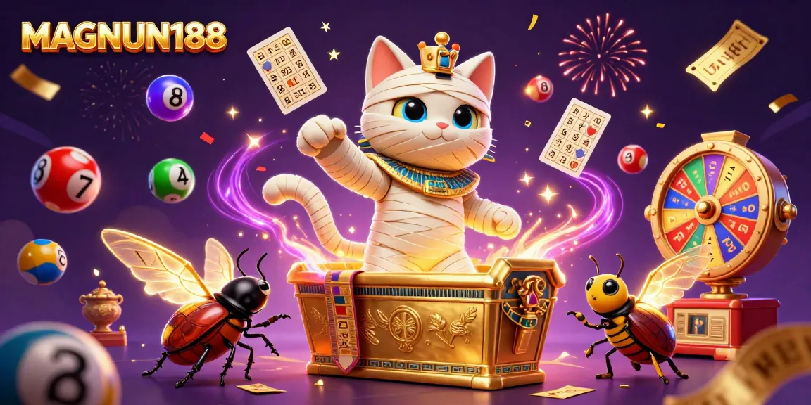 Place your bets in MAGNUM188's vibrant Egyptian-themed casino scene with dynamic elements.
