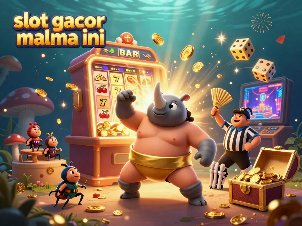 Experience the excitement of slot gacor malma ini as beetles cheer a jackpot explosion.