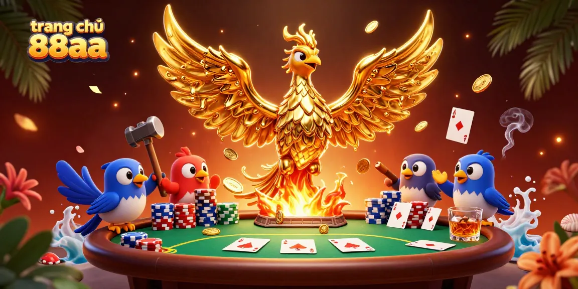 Engage with the thrilling experience of trang chủ 88aa as a molten phoenix emerges, illuminating poker glory