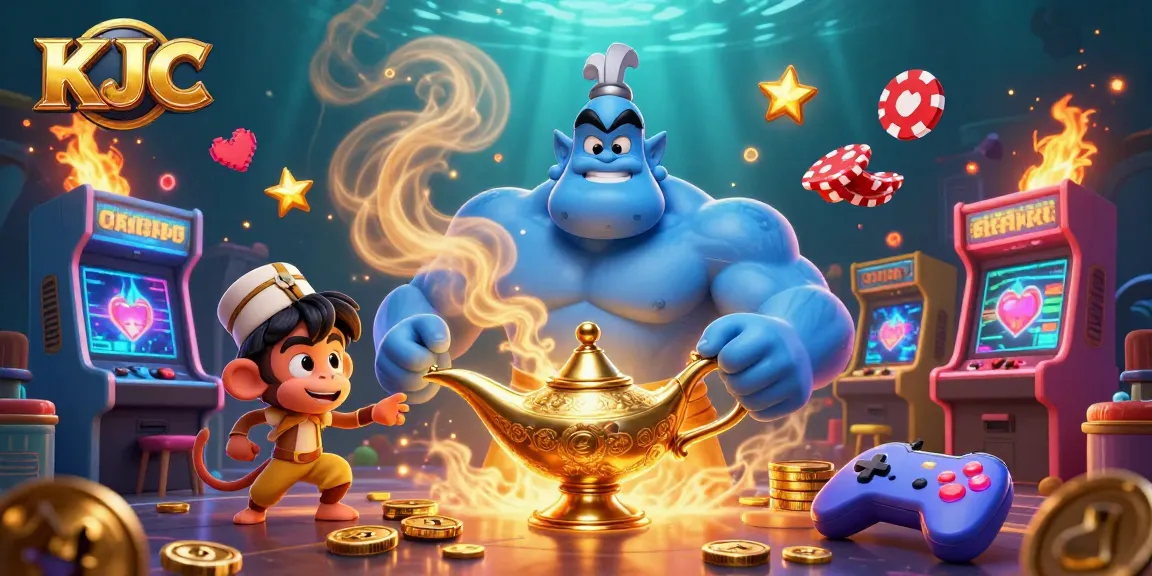 Experience thrilling moments at KJC with a magical genie and poker chips in action.