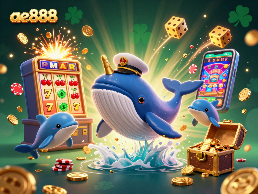 Experience thrilling wins at ae888 with playful dolphins, a captain whale, and jackpot excitement.
