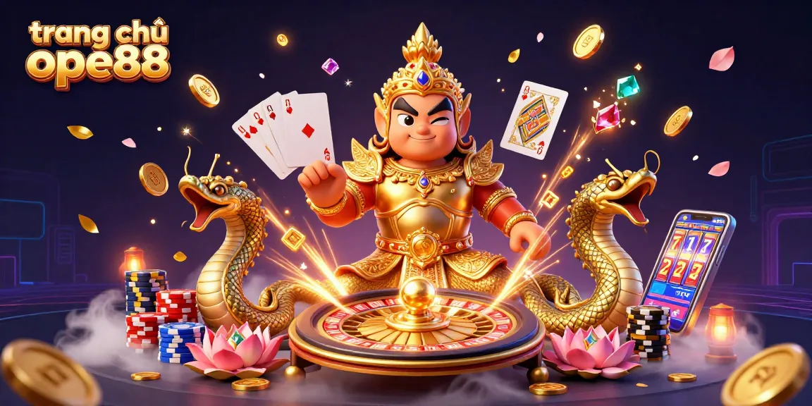 Experience thrilling gaming at trang chủ ope88 with vibrant characters and action-packed casino elements.