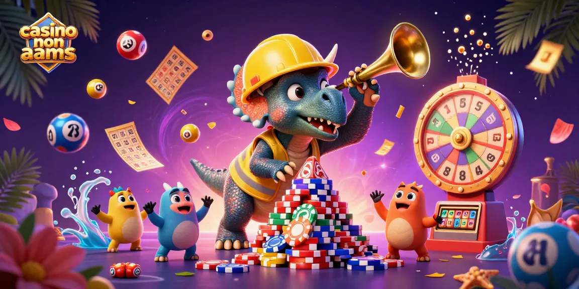 Gioca e vinci nei casino non AAMS con un triceratopo che costruisce una piramide di chips