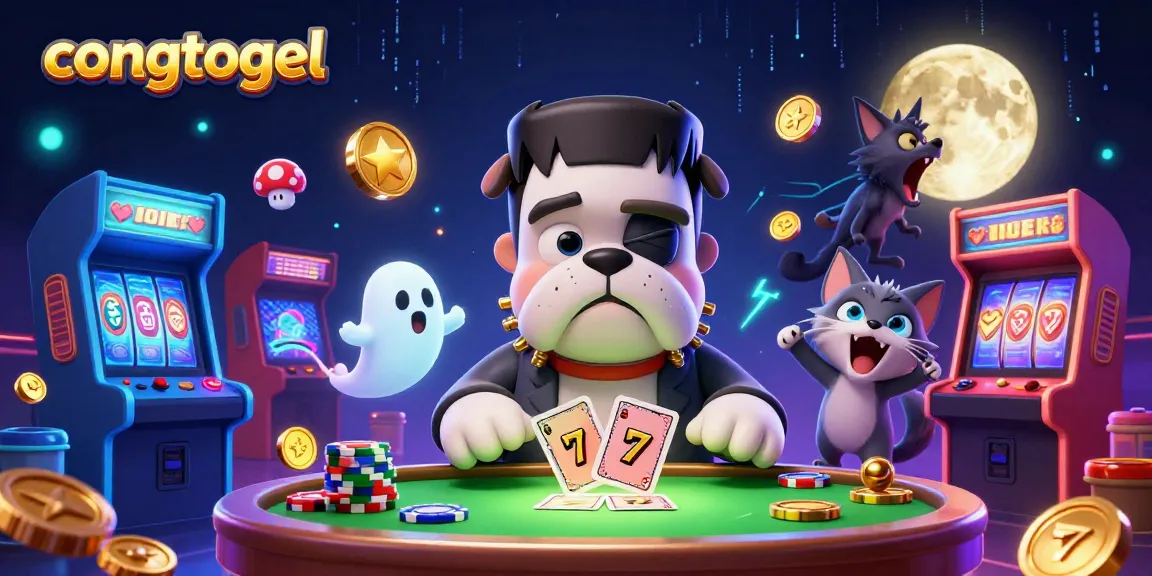 Experience congtogel excitement with a spectral atmosphere, vibrant characters, and casino elements.