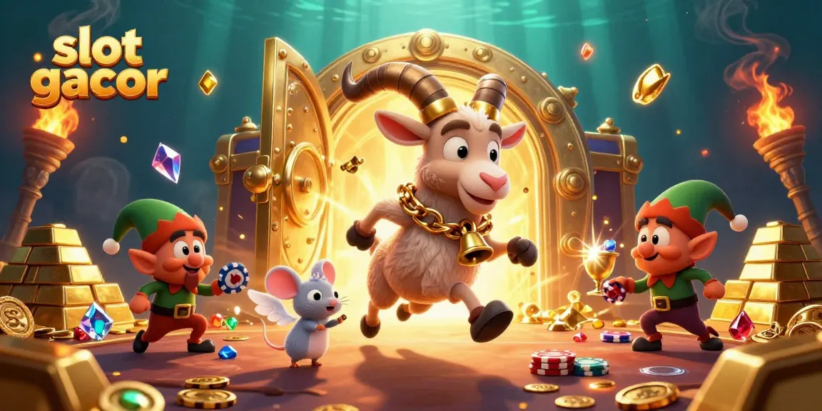 Experience thrilling gameplay with slot gacor characters in a festive casino scene.