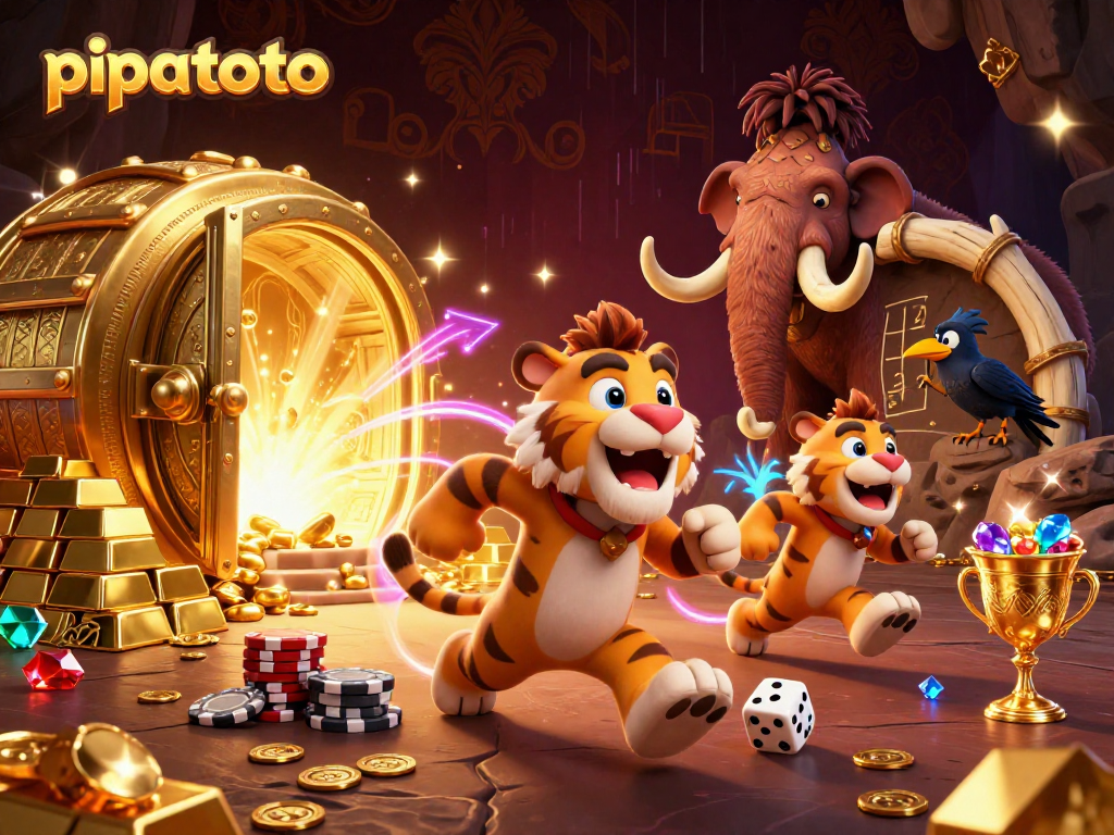 Play at pipatoto's prehistoric casino filled with treasures and 3D characters.