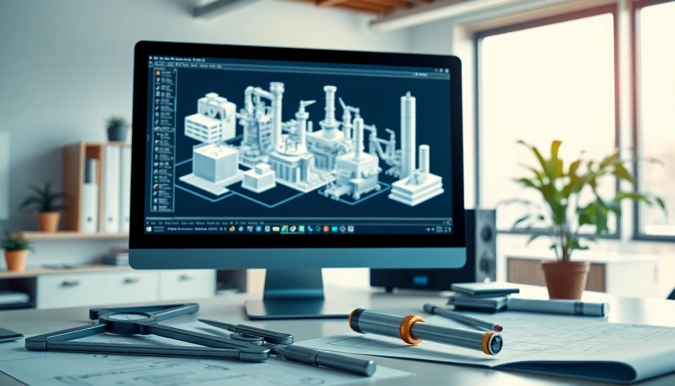 Showcasing intricate Plant 3D modeling workspace with advanced designs and tools