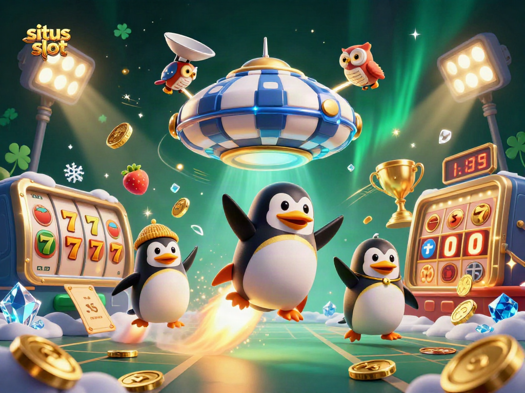 Situs slot game elements vividly illustrated with dynamic characters and rich casino imagery.