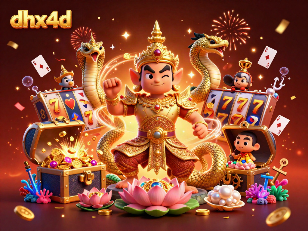 dhx4d menunjukkan penjaga kuil yang bersahabat dan naga dengan elemen slot menawan yang menggoda peluang menang