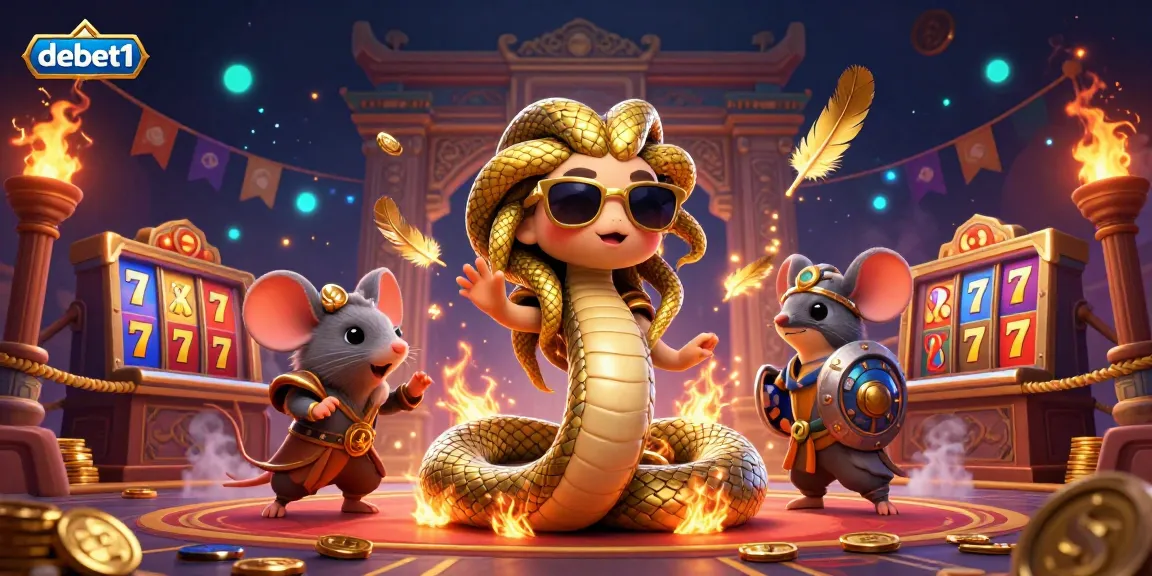 Experience thrilling moments at debet1 with friendly Medusa and exciting gambling elements.