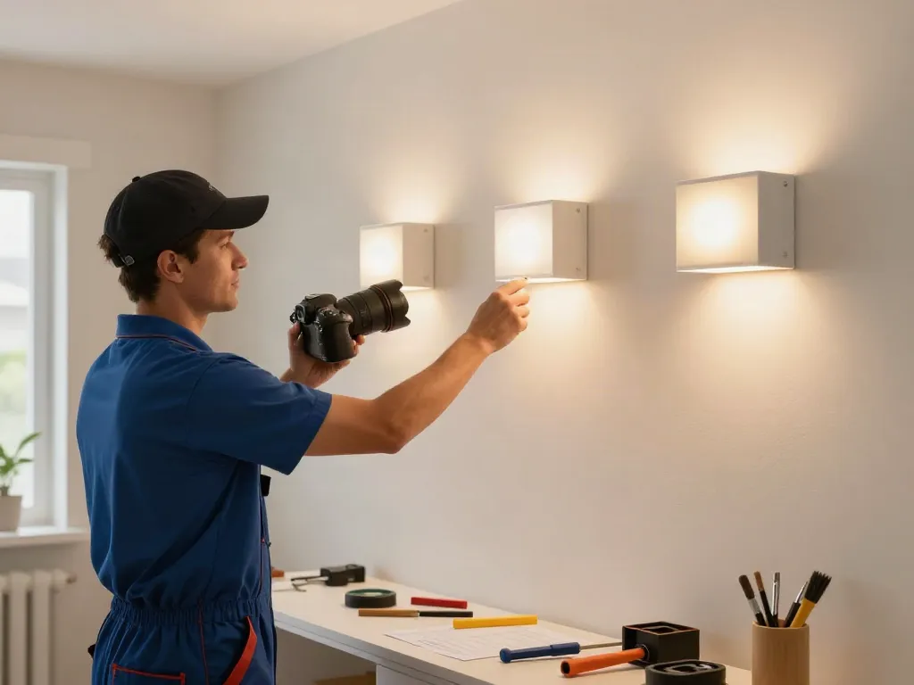Instalare aplice LED moderne de către un profesionist de încredere în comunitate.