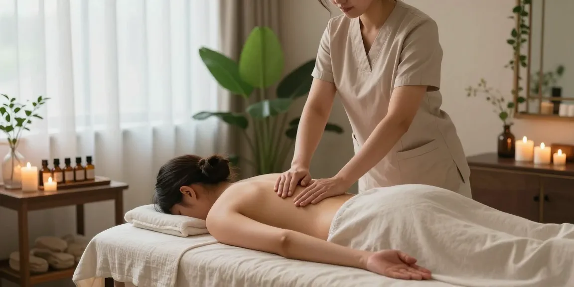 1인샵에서 전문 마사지사가 편안하게 마사지를 제공하는 모습