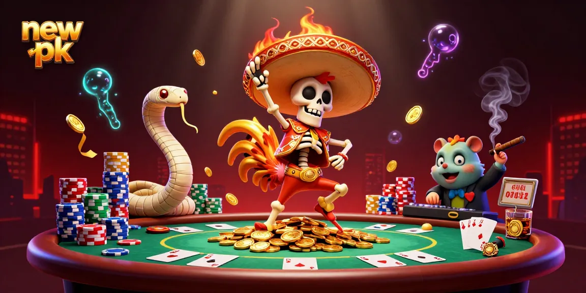 Experience the vibrant action at new pk casino featuring dynamic characters in a celebratory scene.