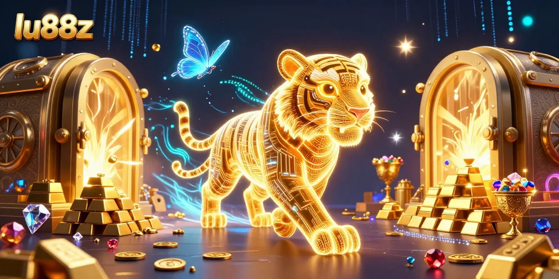Experience thrilling gaming action with lu88z's golden tiger and vibrant casino treasures.