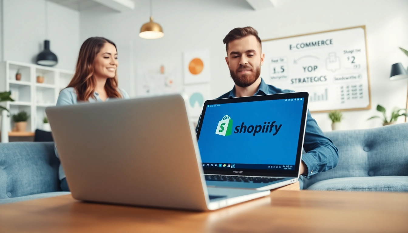 Hire Shopify developer assisting clients in a modern office environment.