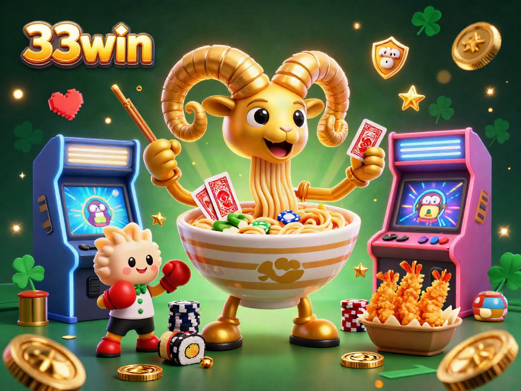 Engage with thrilling gaming action at 33win, featuring vibrant characters and dynamic casino elements.