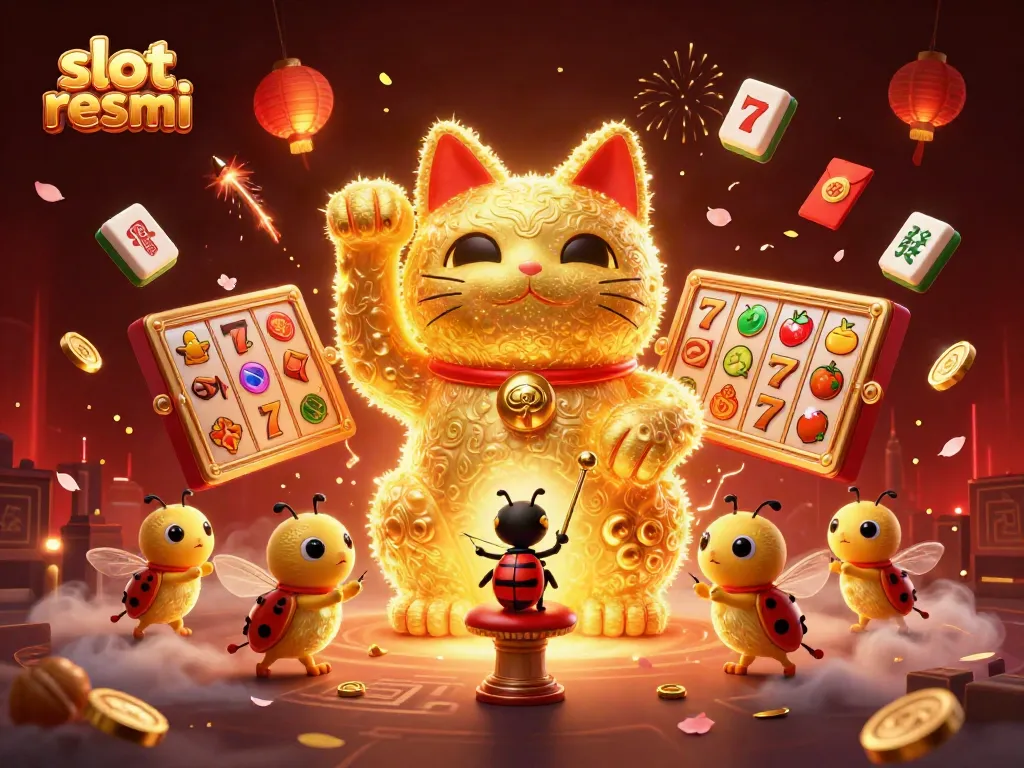 Engage in vibrant gameplay with slot resmi featuring luck charms and festive symbols in a lively 3D scene.