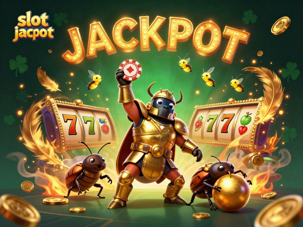 Menangkan slot jackpot dengan ilustrasi 3D dari kumbang Hercules dan teman-temannya yang berakting di arena permainan.