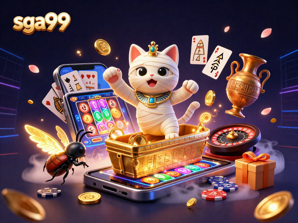 Experience exciting gaming action with sga99 as the mummy cat and scarab beetle come alive!