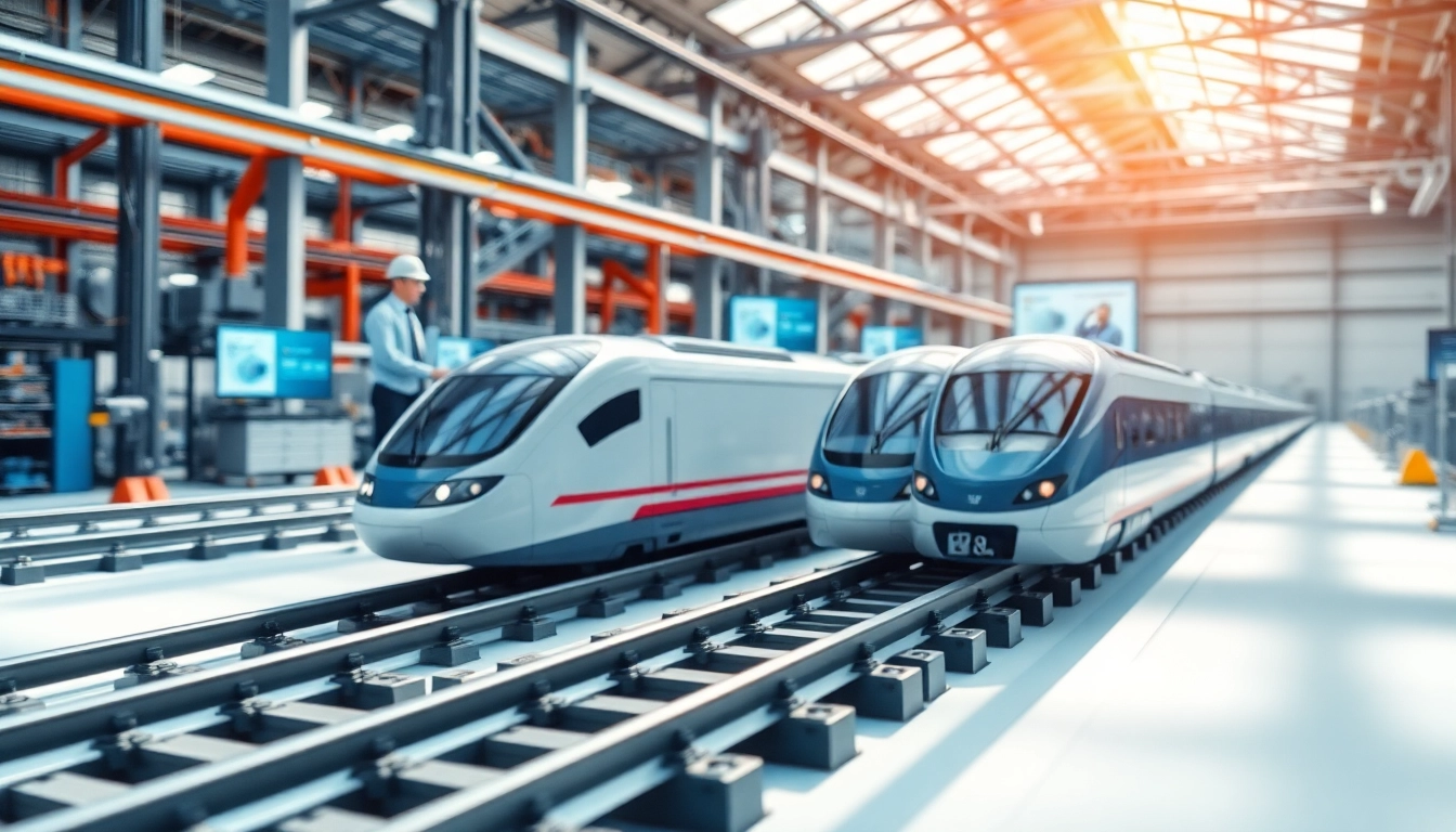Innovative solutions from a rail systems company displayed in a modern industrial environment.