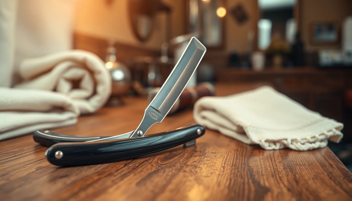 How to shave with a straight razor demonstrated on a wooden countertop with a vintage feel