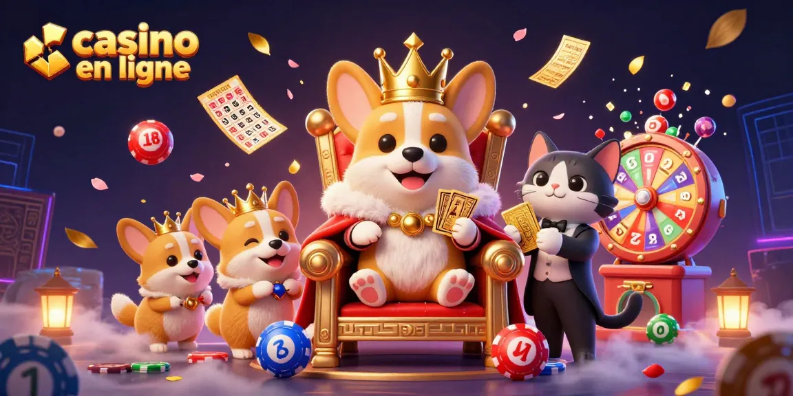 Gagnez des expériences amusantes au casino en ligne avec cette illustration vibrante de jeux de loterie et de cartes