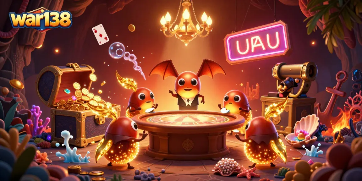 Engage with war138 as glowing worms bring the casino to life, surrounded by treasure and coral.