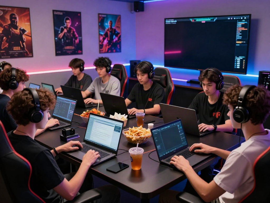 Group of players enjoying the bro138 link gaming experience in a vibrant lounge atmosphere.