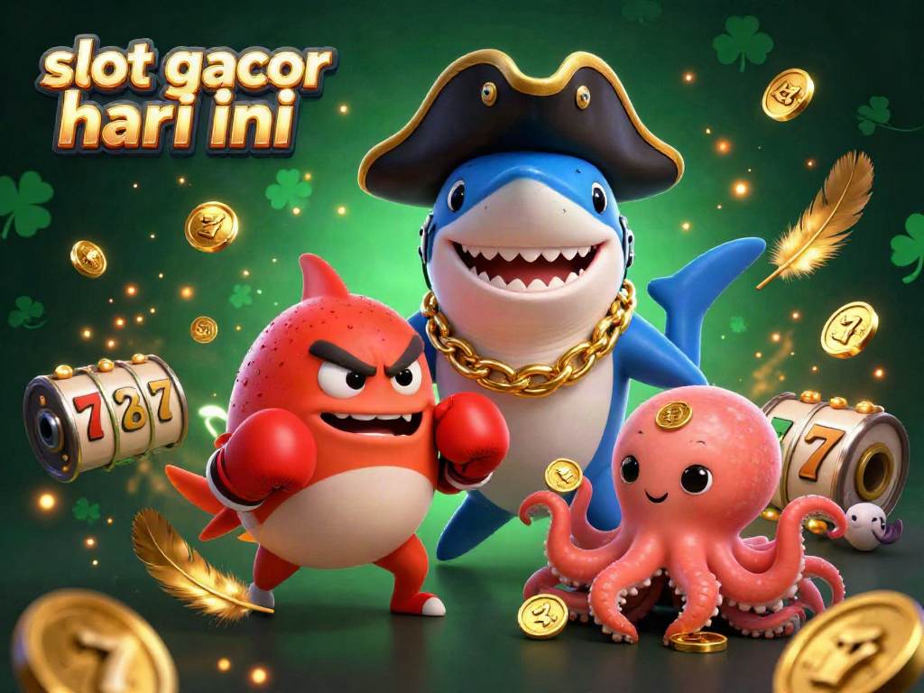 Permainan slot gacor hari ini dengan karakter lucu di dunia kasino penuh koin emas.
