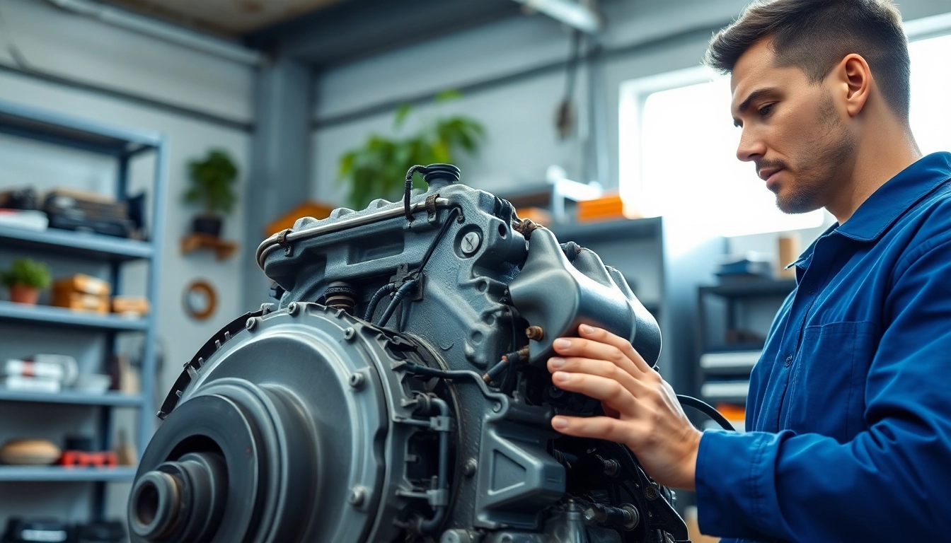 Der Motorschaden Ankauf durch einen Mechaniker in einer gut beleuchteten Werkstatt.
