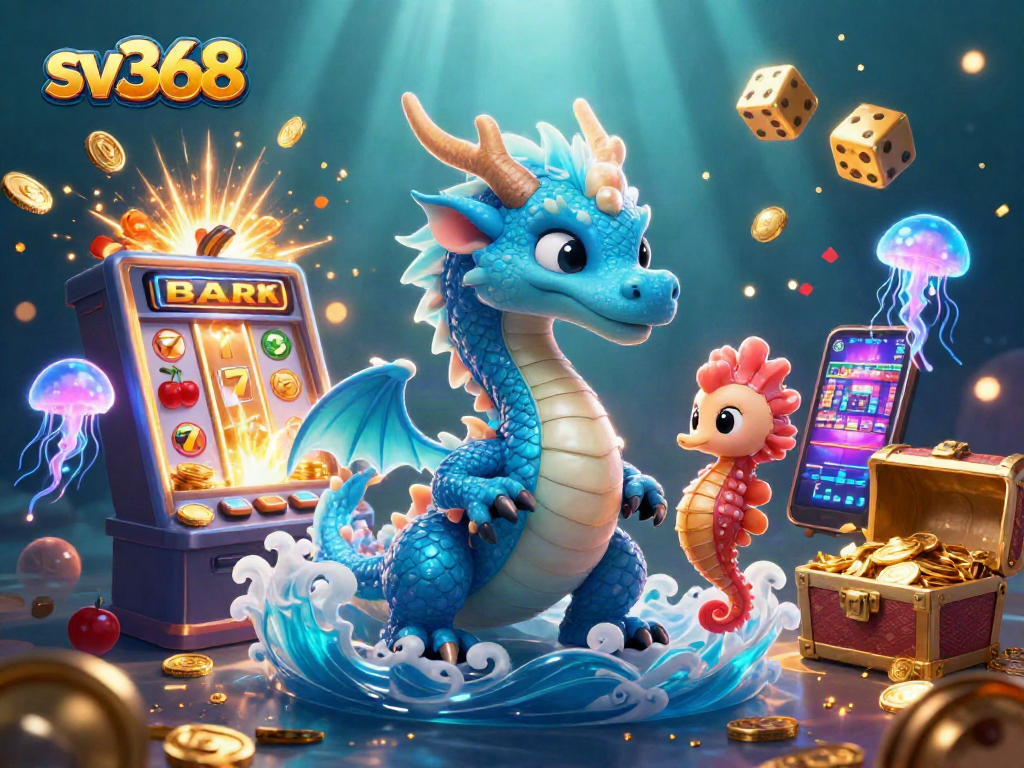 Engage with sv368's dynamic slot experience featuring an azure dragon, seahorse knight, and overflowing treasures.